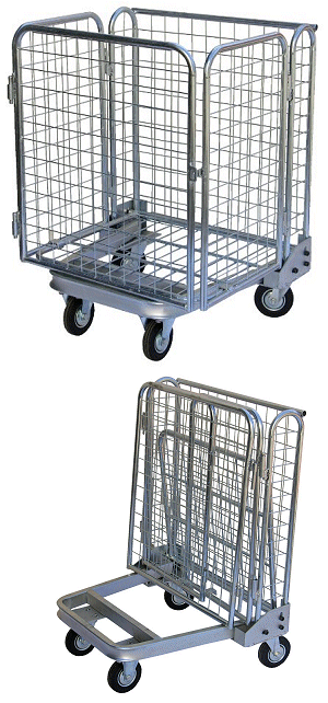 Vestil ROL Folding Steel Wire Cage Cart